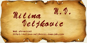 Milina Veljković vizit kartica